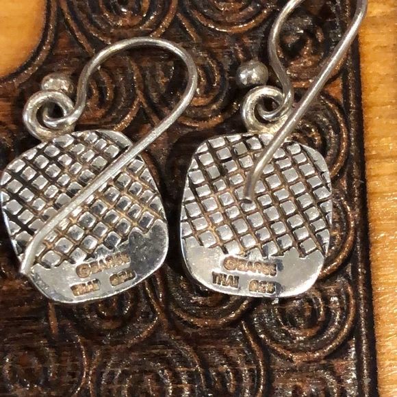BARSE Sterling Silver Burnt Orange Jasper Square Drop Earrings